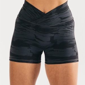 Black Alphalete Surface Power Shorts with tapered waistband